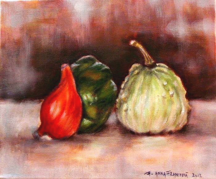 Green Capsicum with pumpkins